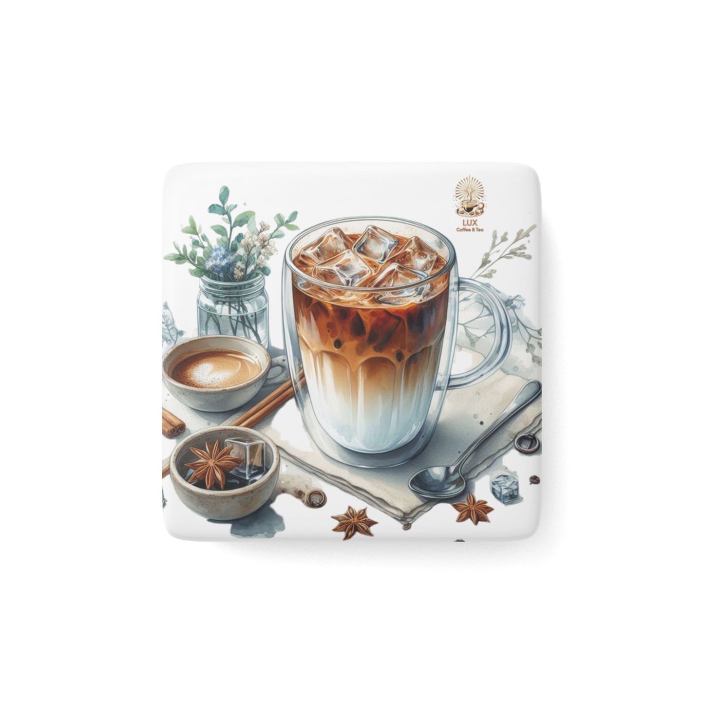 Lux Coffee & Tea Collection Porcelain Magnet - "Iced Chai Latte"