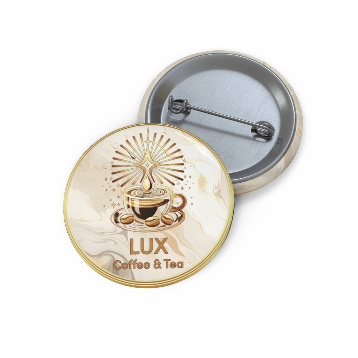 Lux Coffee & Tea Pin Buttons