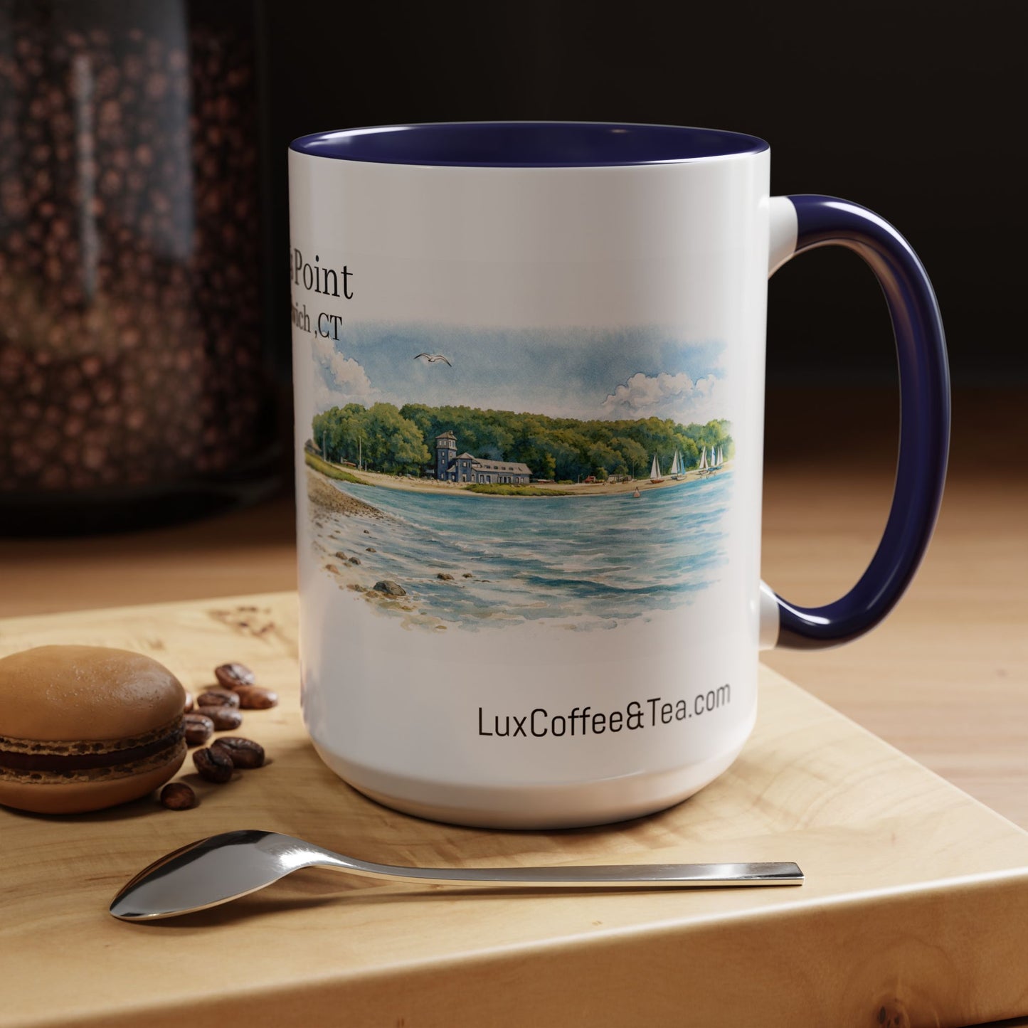 LUX Coffee and Tea Shorelines Tod's Point Accent Mug  (11oz /15oz)