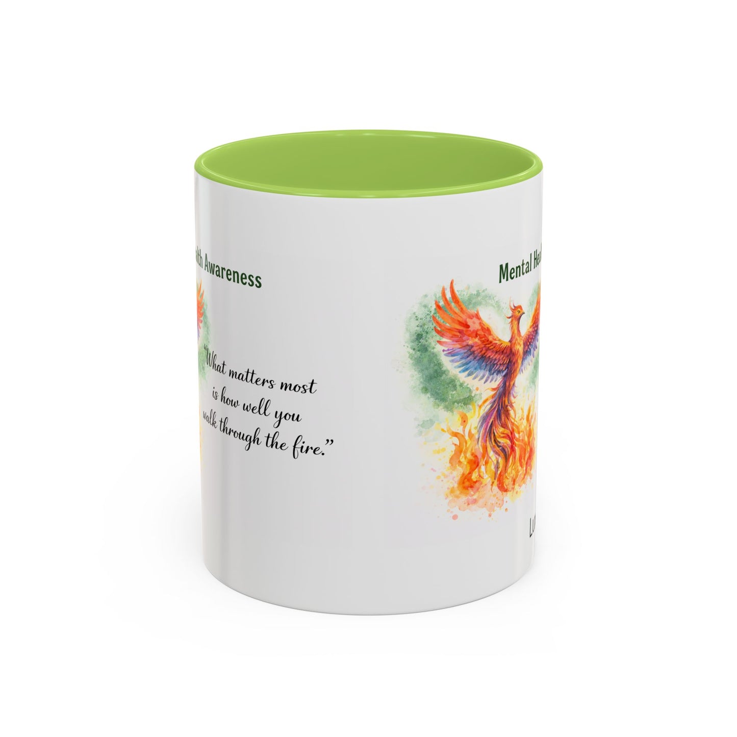 LUX Coffee and Tea Walk Through the Fire Mental Health Awareness Accent Mug  (11oz)