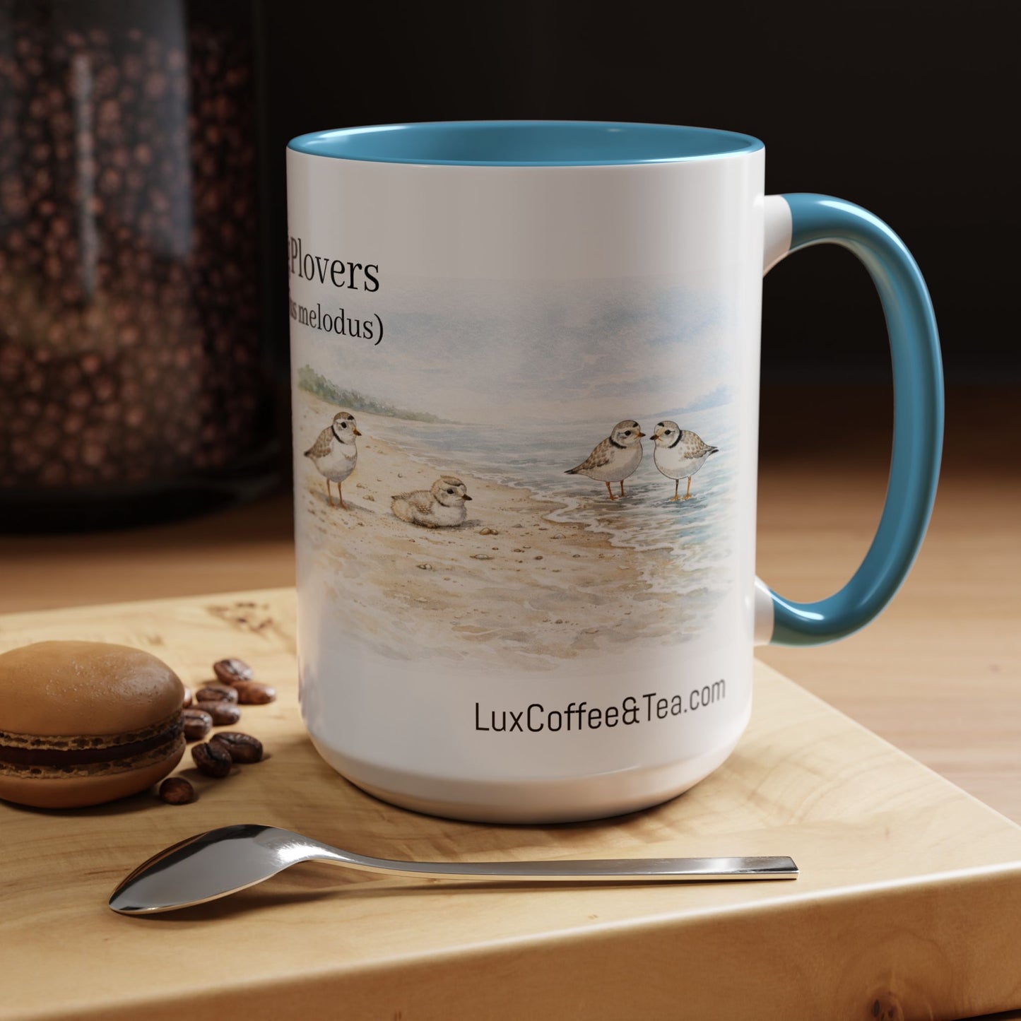 LUX Coffee and Tea Shorelines Piping Plovers (Charadrius melodus) Accent Mug  (11oz /15oz)