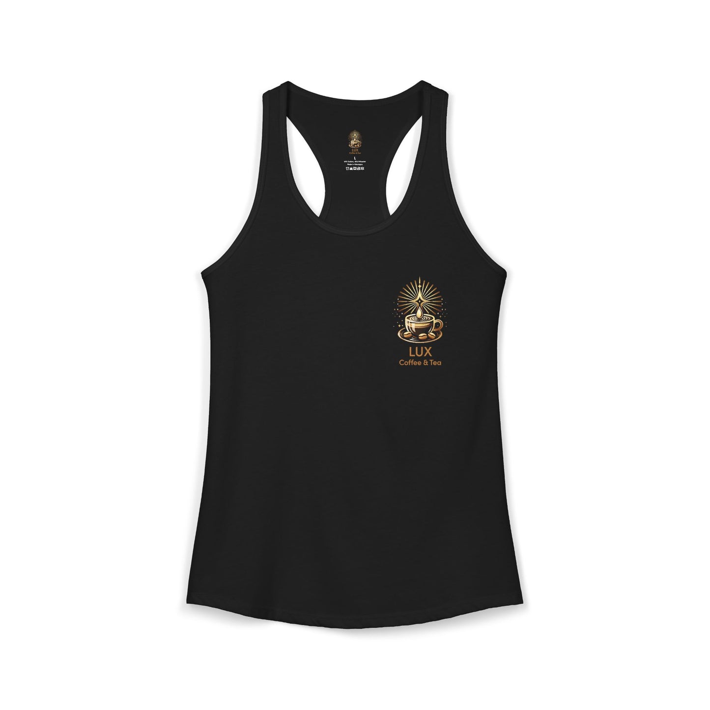 Lux Coffee & Tea Women's Ideal Next Level Racerback Tank