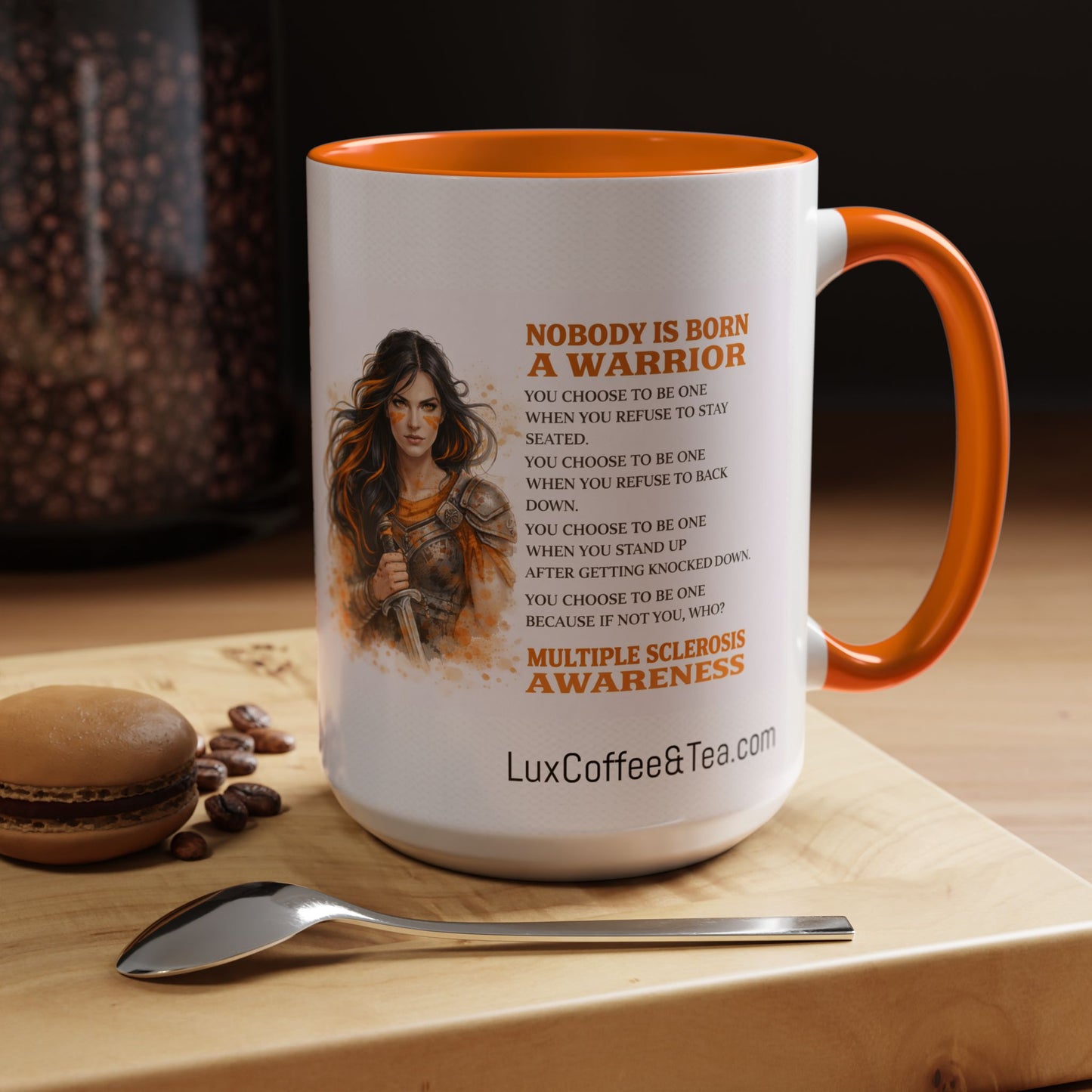 LUX Coffee and Tea Born a Warrior Multiple Sclerosis (MS) Awareness  Accent Mug  (11oz)