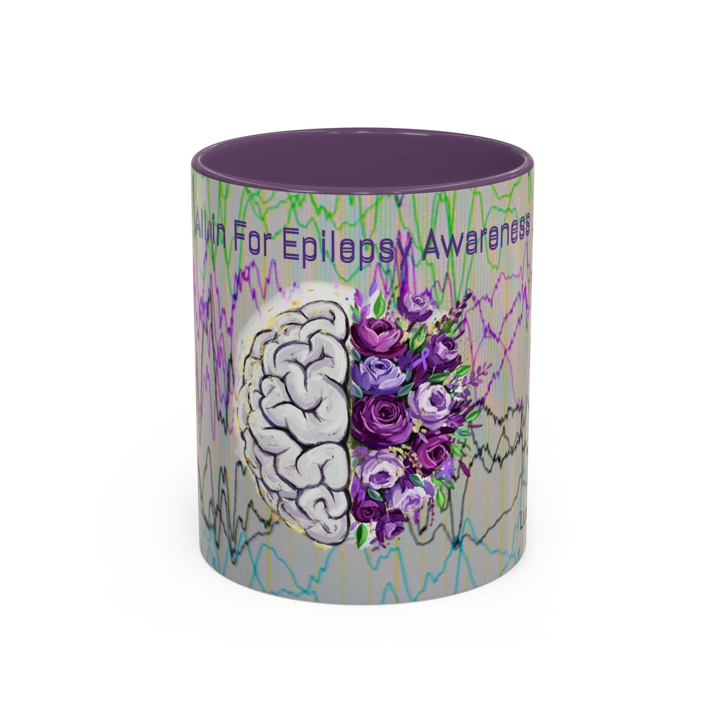 LUX Coffee and Tea Epi-Brain Waves All in for Epilepsy Awareness Accent Mug  (11/15oz)