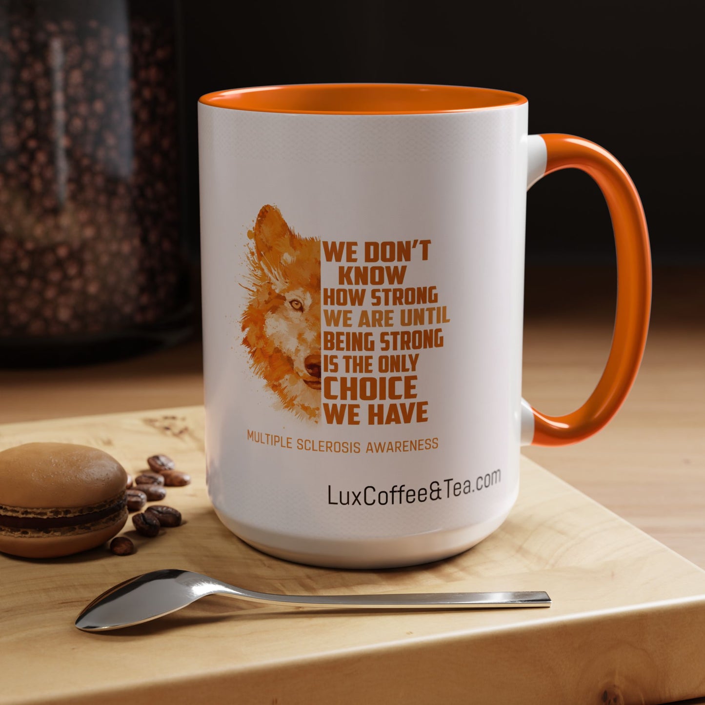 LUX Coffee and Tea Wolf Multiple Sclerosis (MS) Awareness Month  Accent Mug  (11oz)