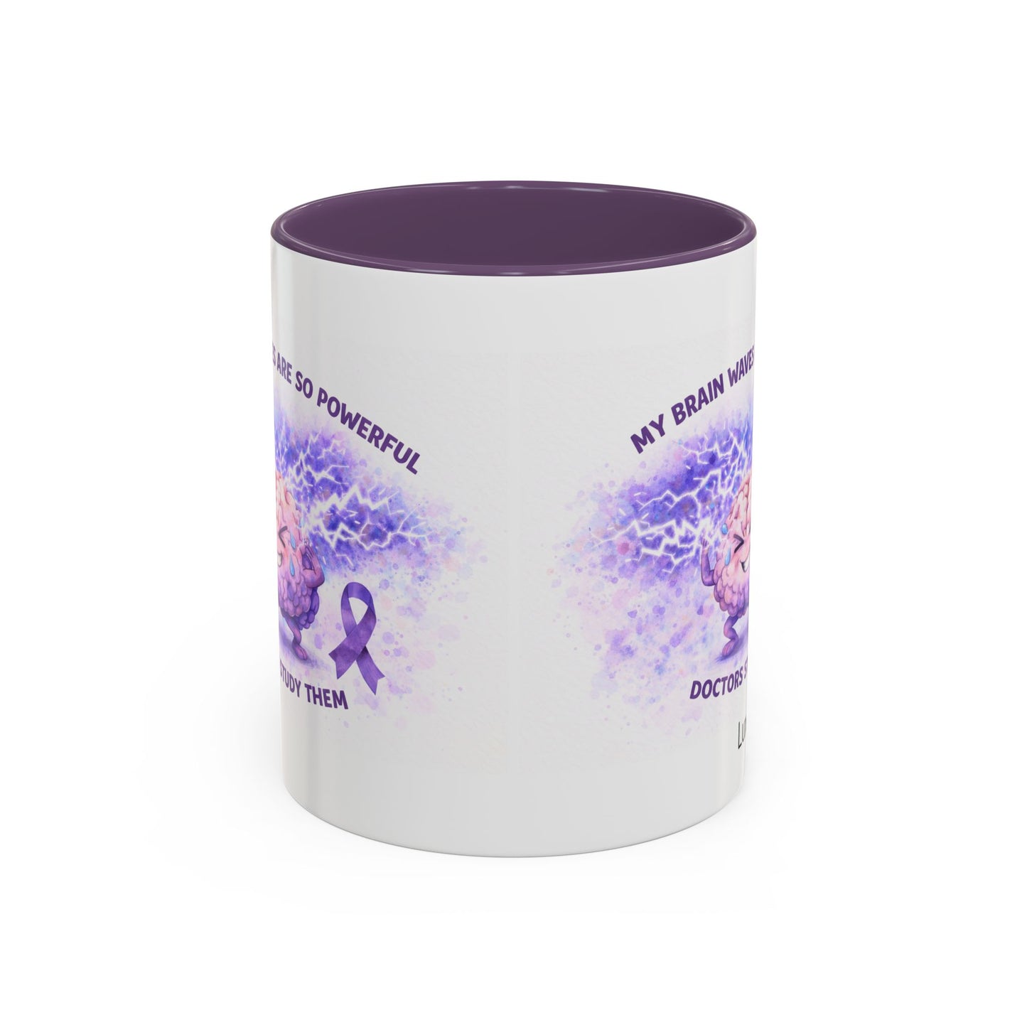 LUX Coffee and Tea "My Brain waves are so powerful"  Epilepsy Awareness Accent Mug  (11/15oz)