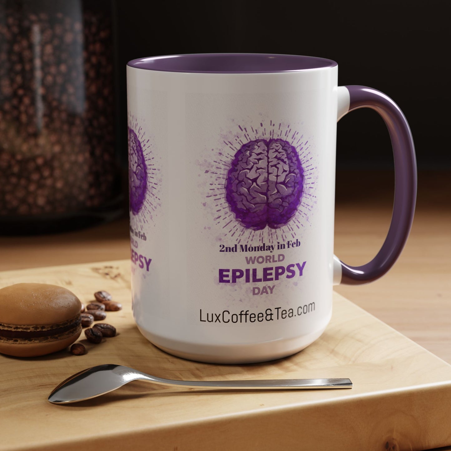 LUX Coffee and Tea World Epilepsy Day (Second Monday in Feb) Accent Mug  (11/15oz)