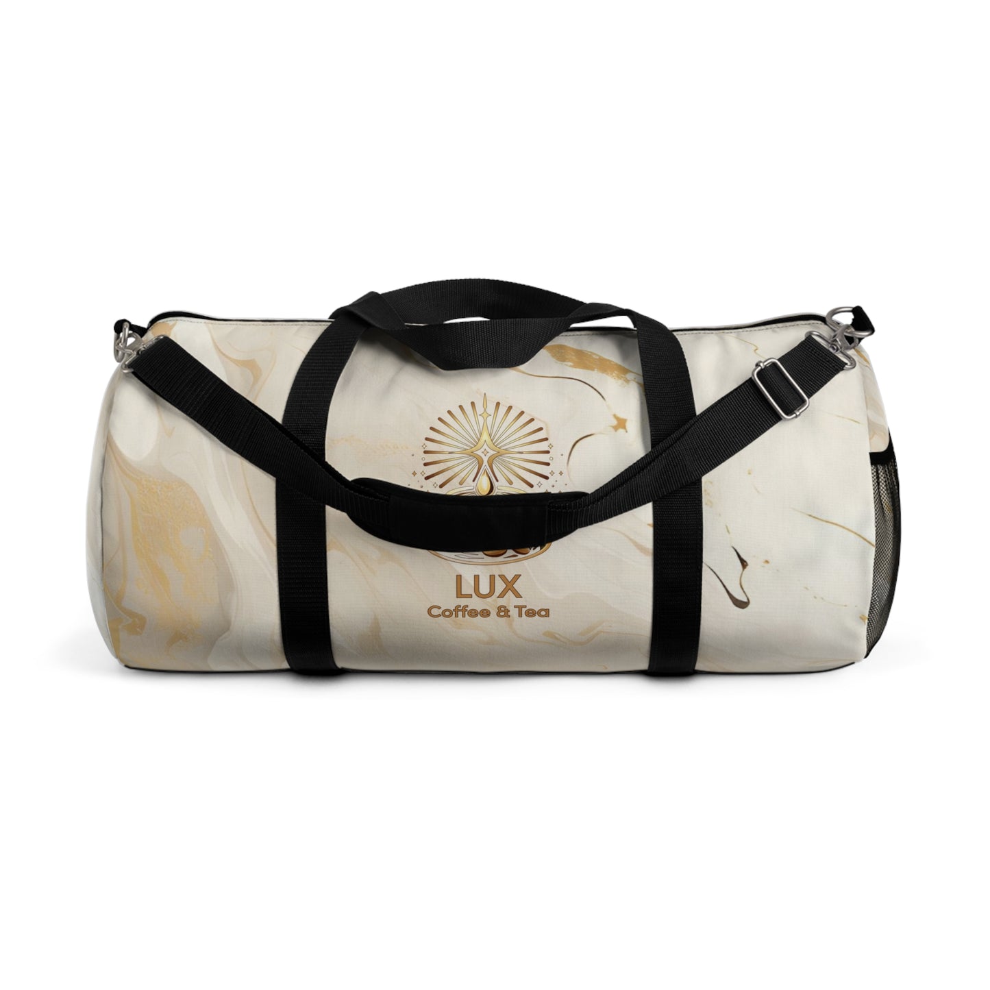 "LUX Coffee & Tea" Marble Luxe Duffel Bag — Travel Gym Bag