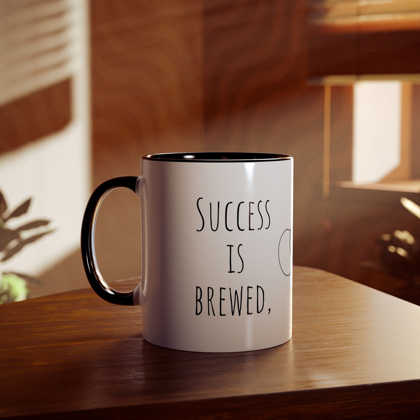 Lux Coffee & Tea - "Success is brewed, not given."-Two -Tone Coffee Mugs, 11oz