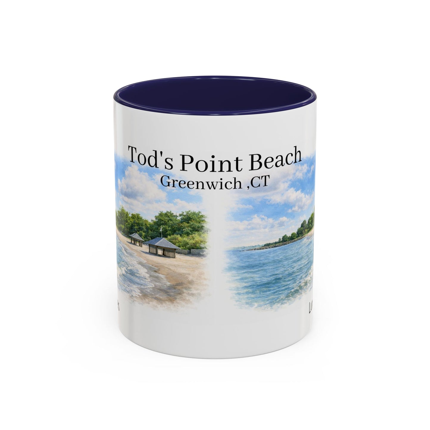 LUX Coffee and Tea Shorelines Tod's Point Beach Accent Mug  (11oz /15oz)
