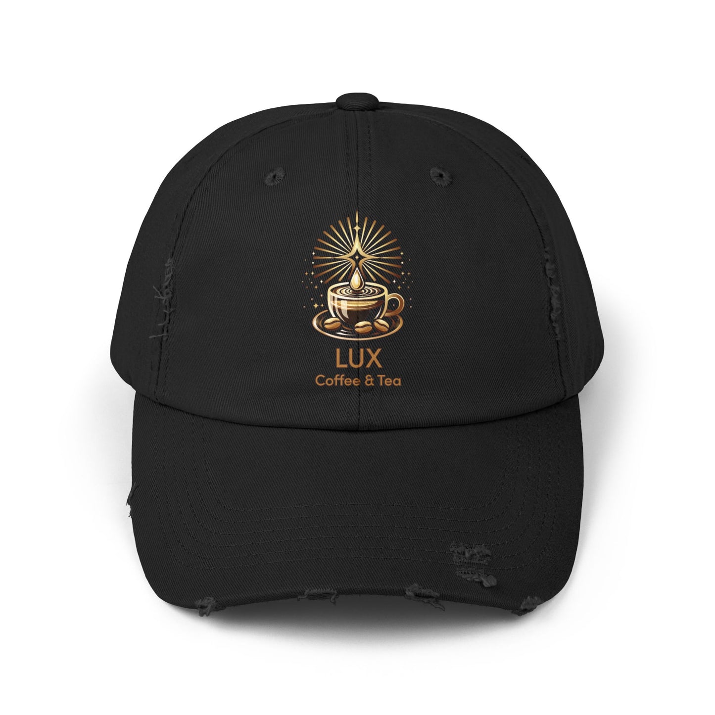 Lux Coffee & Tea Vintage Style Unisex Distressed Cap