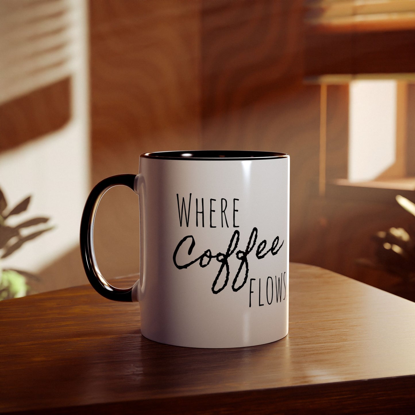 Lux Coffee & Tea - "Where coffee flows," -Two-Tone Coffee Mugs, 11oz
