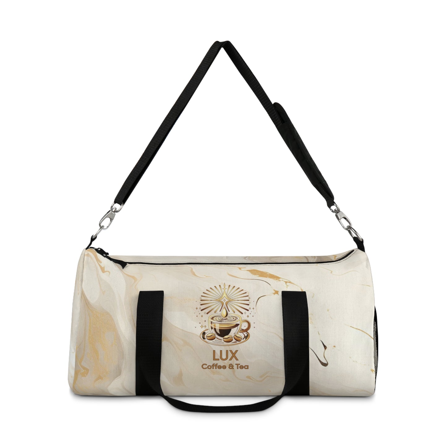"LUX Coffee & Tea" Marble Luxe Duffel Bag — Travel Gym Bag