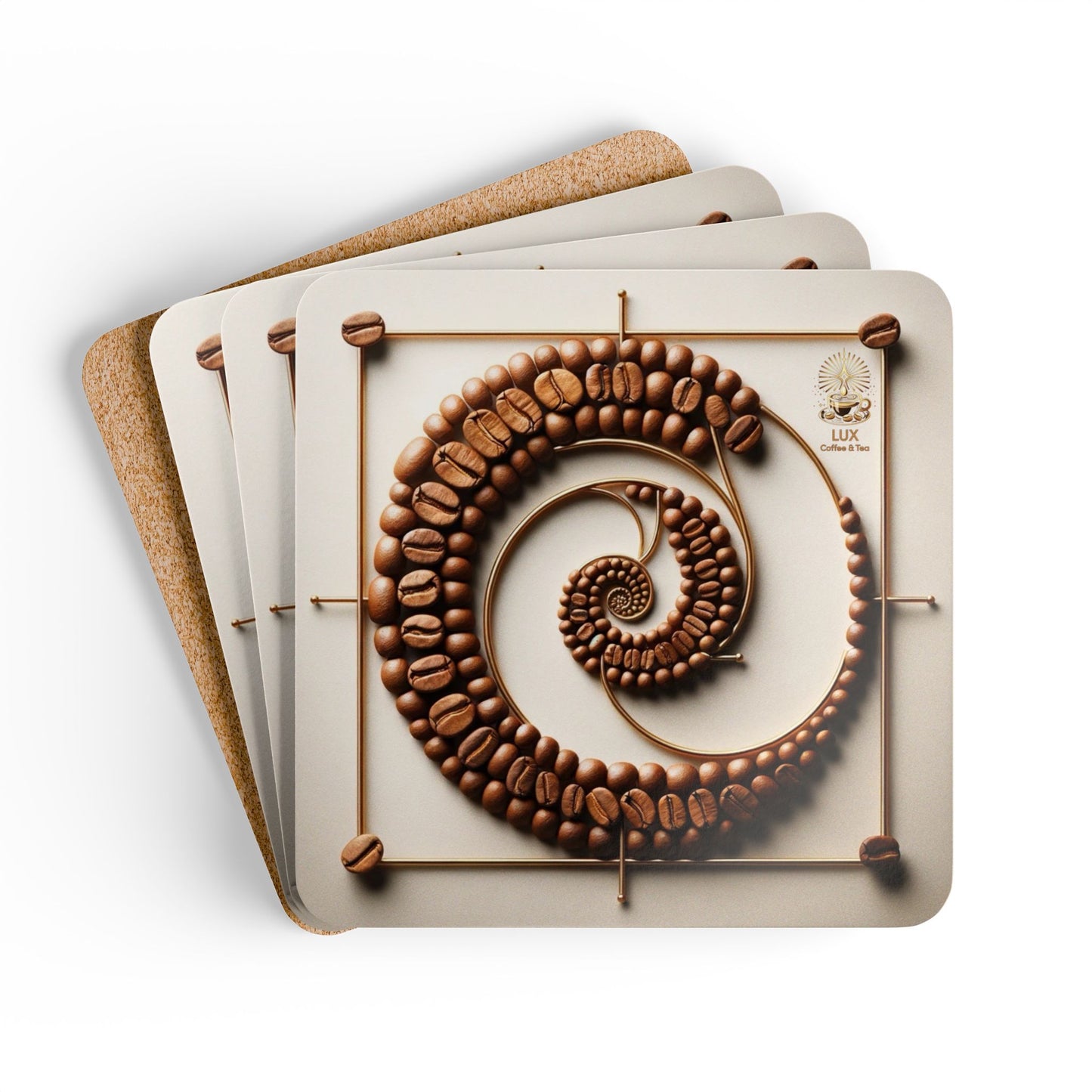 Lux Coffee & Tea Corkwood Coaster Set