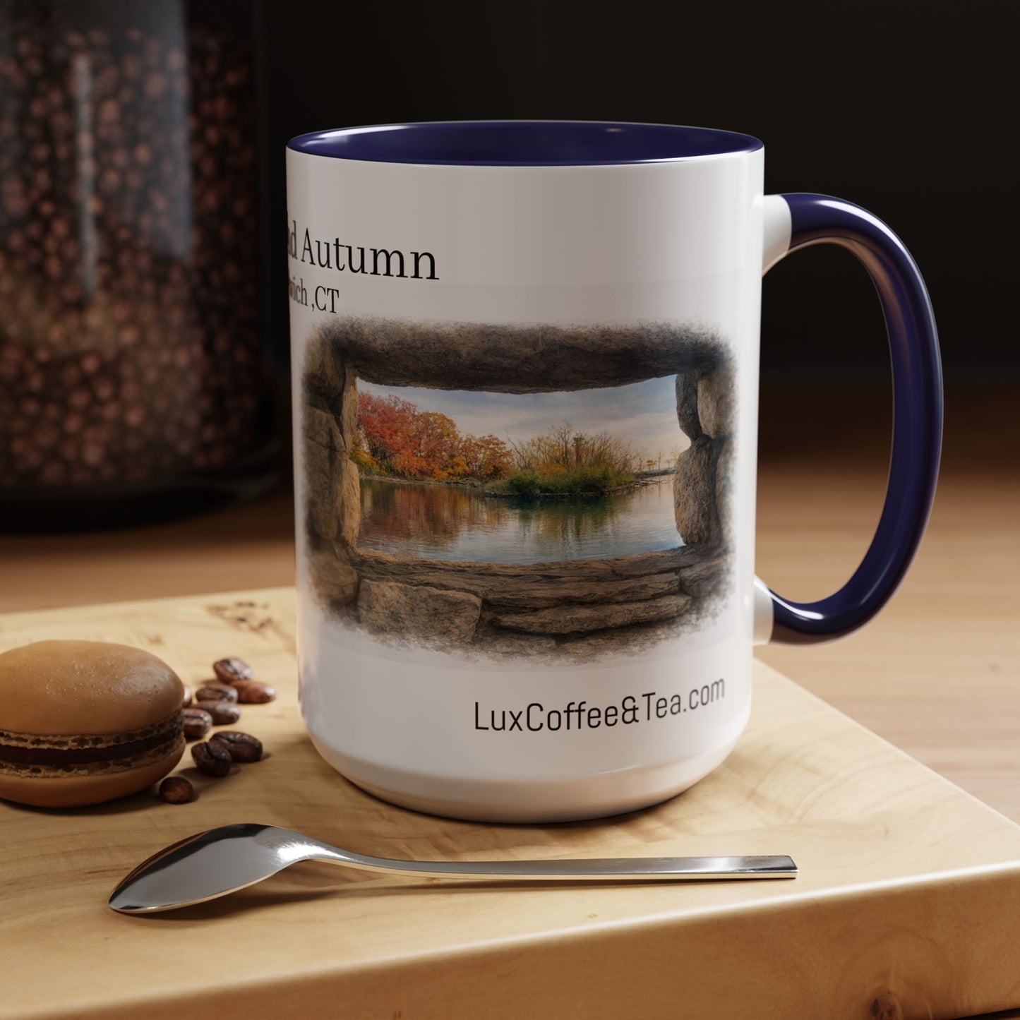 LUX Coffee and Tea Shorelines Eagle Pond Autumn Accent Mug  (11oz /15oz)