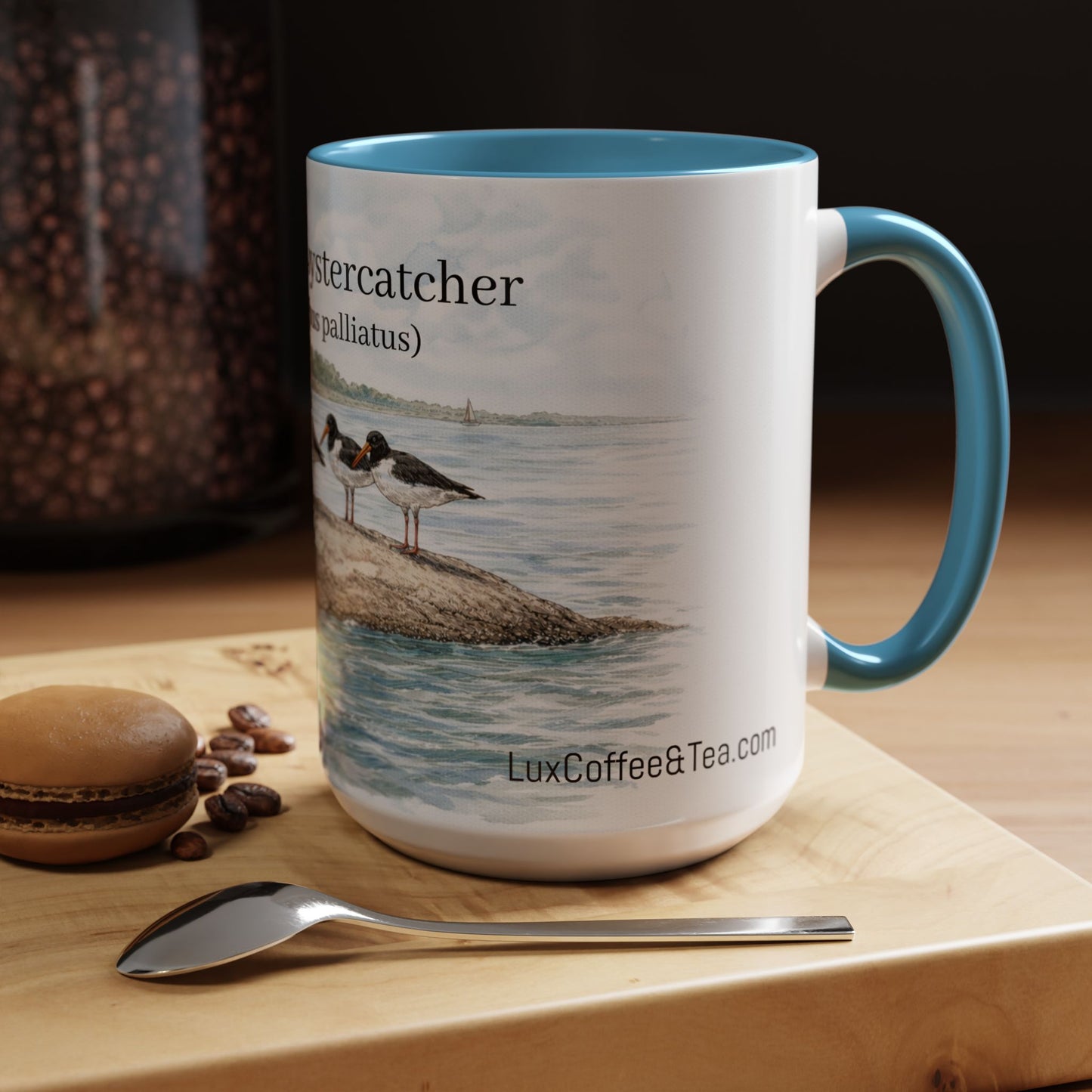 LUX Coffee and Tea Shorelines American oystercatcher (Haematopus palliatus) at the Cove Accent Mug  (11oz /15oz)