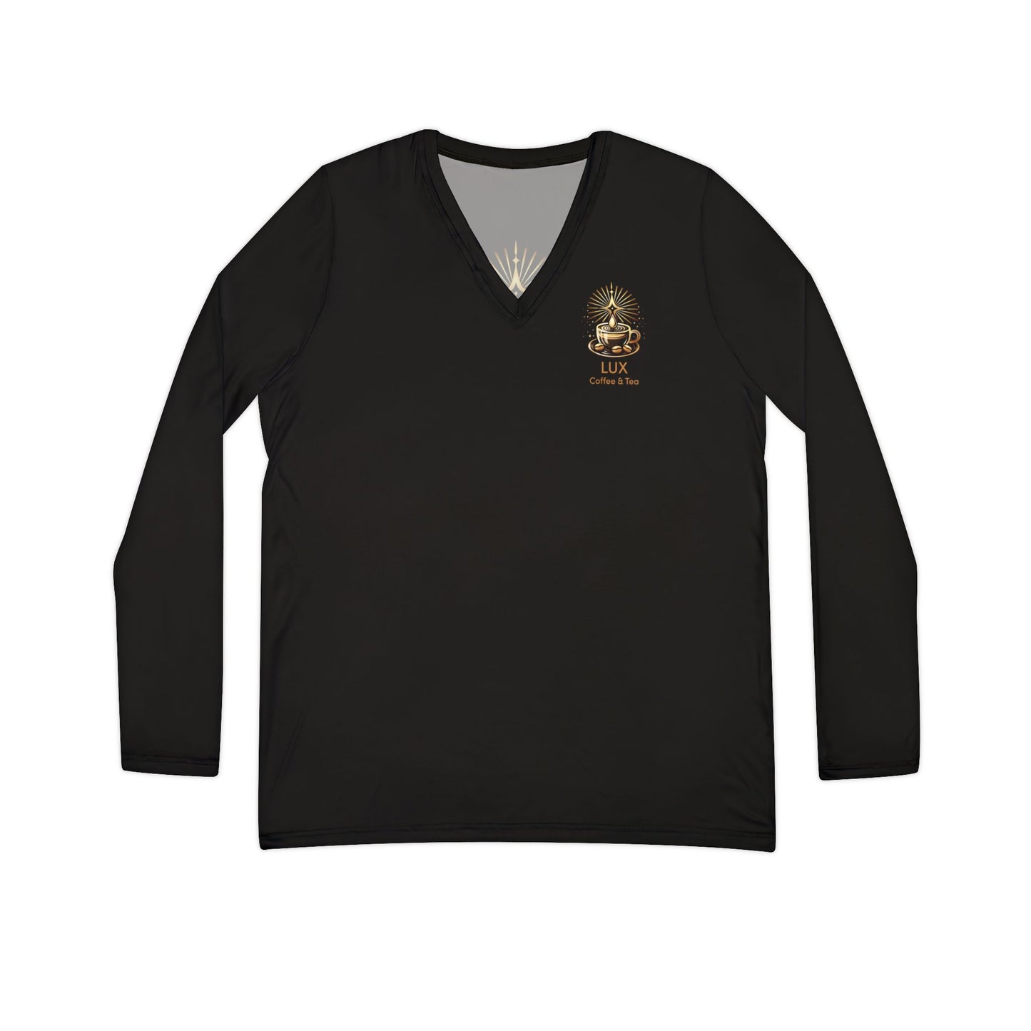 Lux Coffee & Tea Women's V‑Neck Long Sleeve Shirt