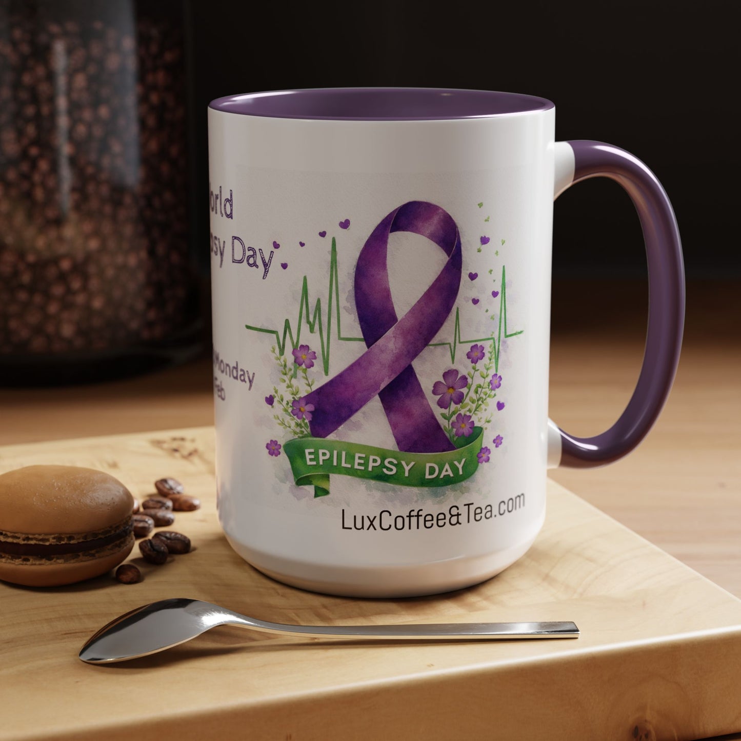 LUX Coffee and Tea World Epilepsy Day (Second Monday in Feb) Accent Mug  (11/15oz)