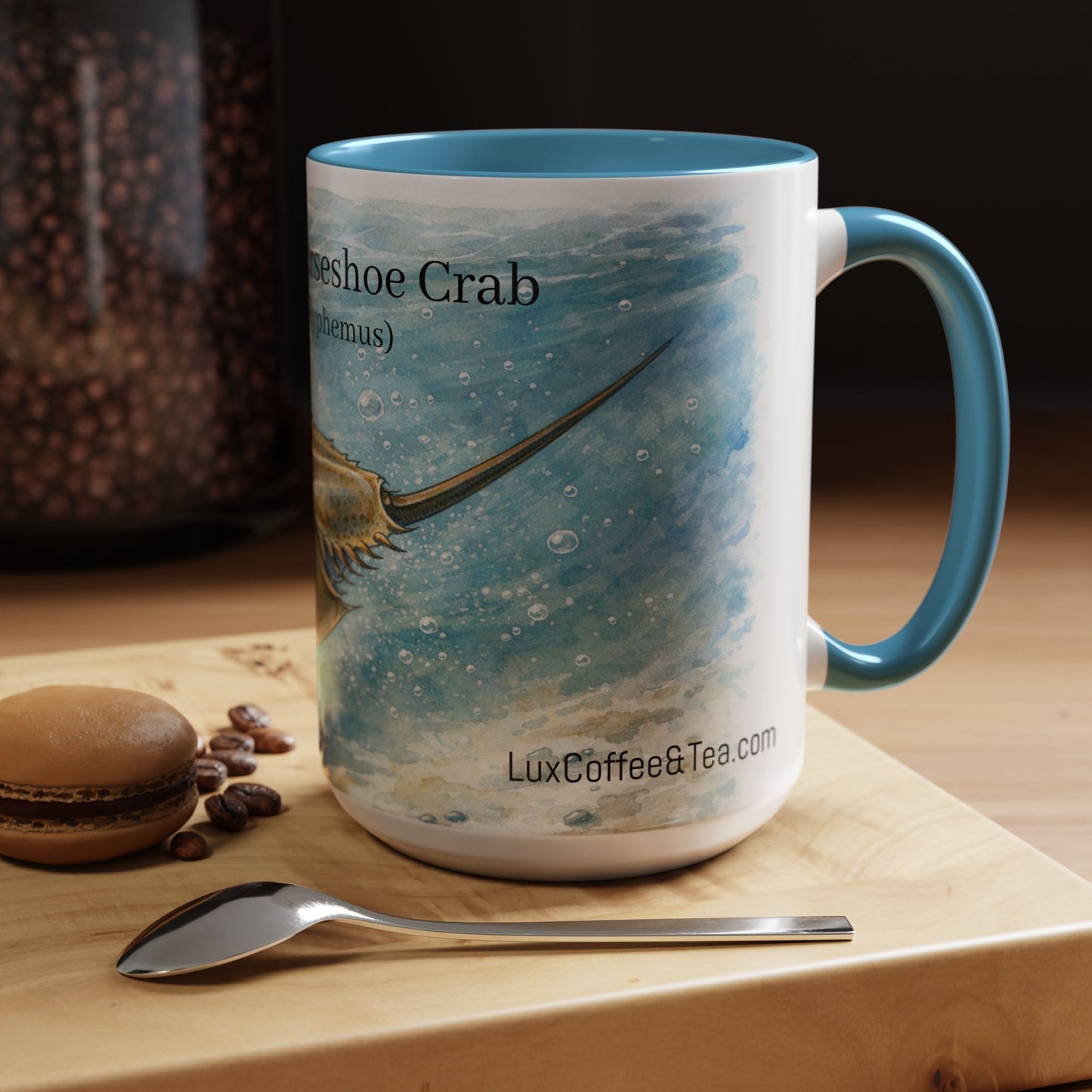 LUX Coffee and Tea Shorelines Atlantic Horseshoe Crab (Limulus Polyphemus)at the cove Accent Mug  (11oz /15oz)
