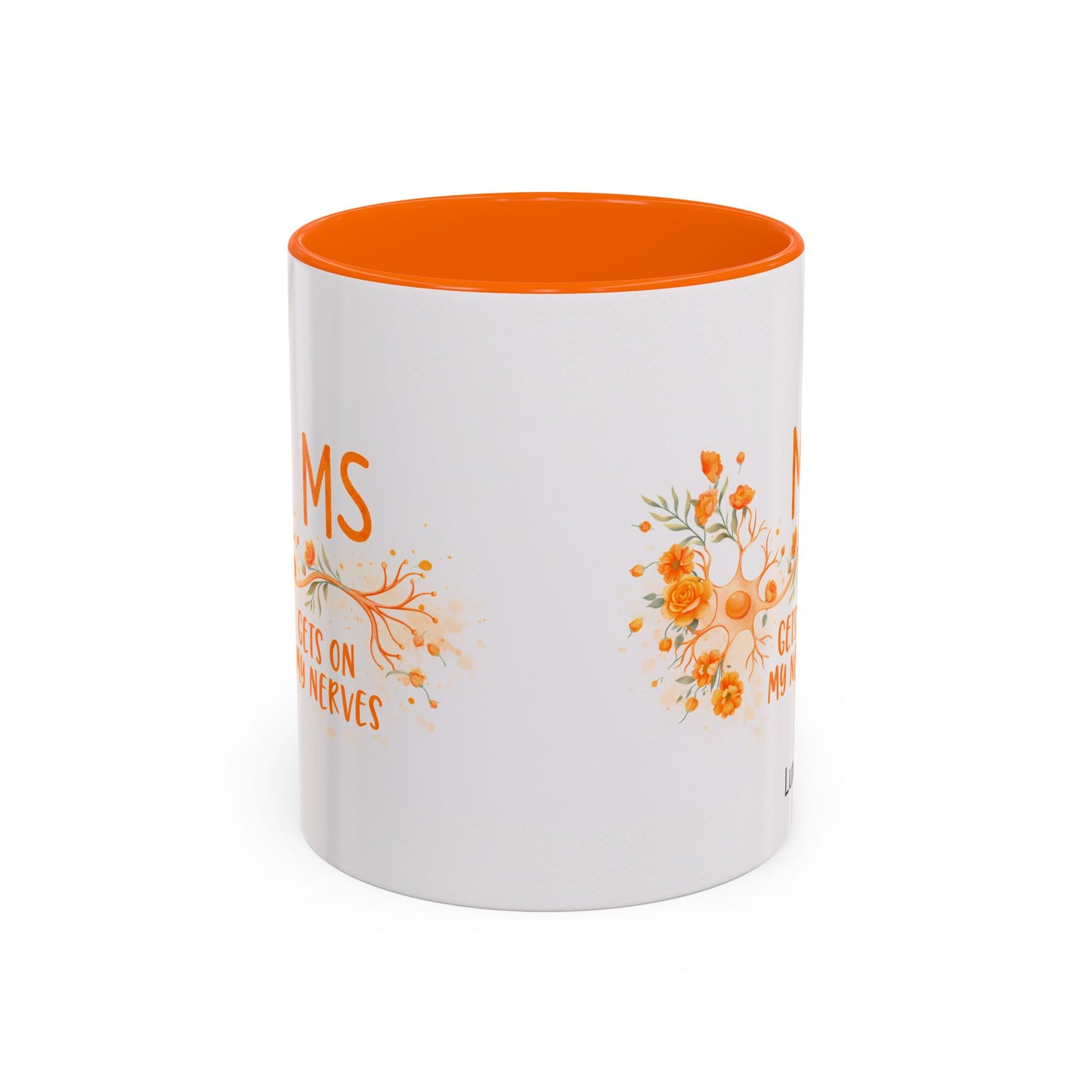 LUX Coffee and Tea MS Gets on My Nerves , Multiple Sclerosis (MS) Awareness Month  Accent Mug  (11oz)