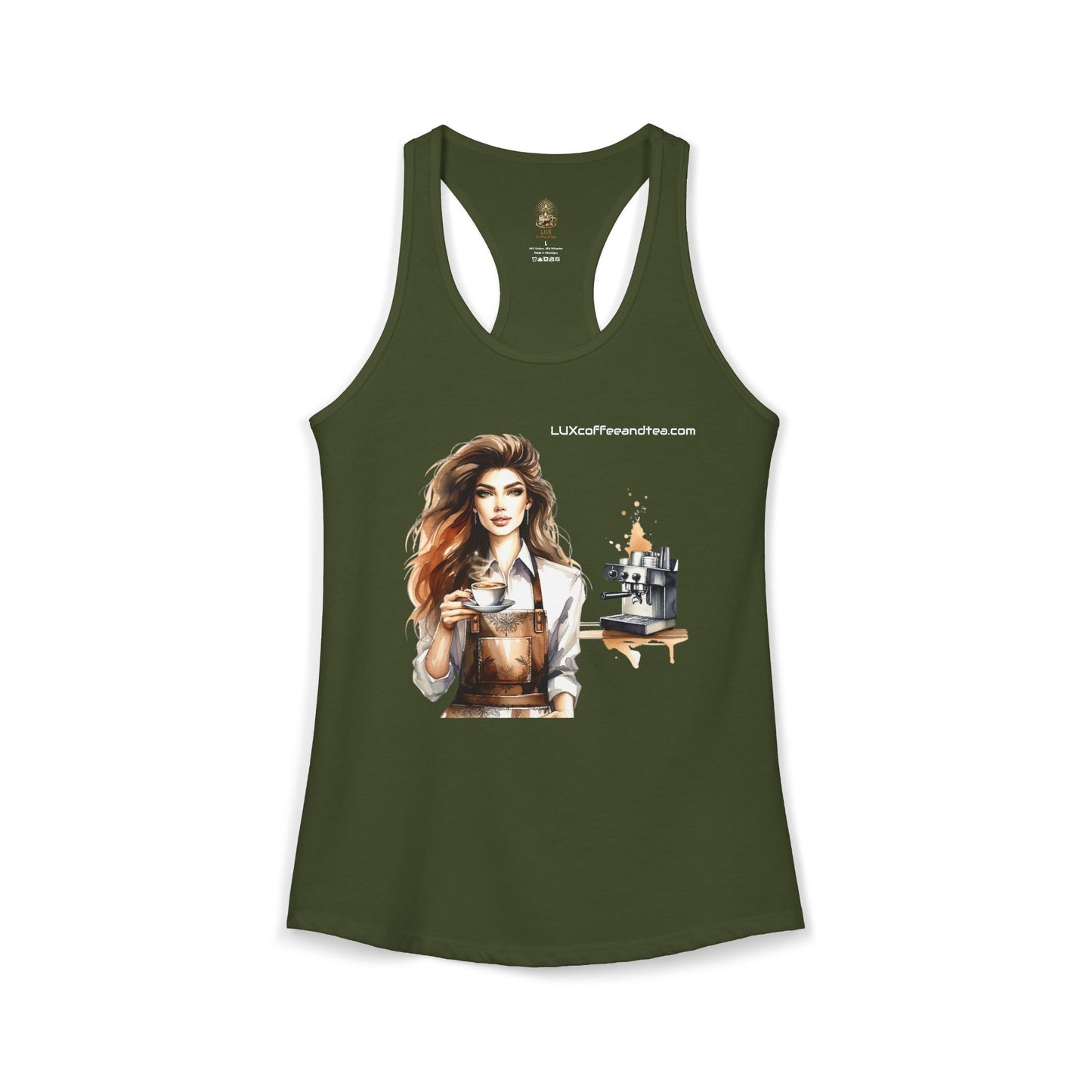 Lux Coffee & Tea "Coffee Girl" Women's Ideal Racerback Tank