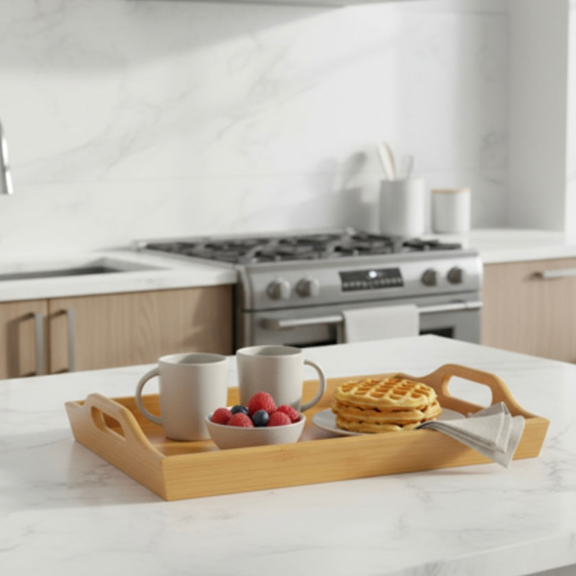 LUX Coffee & Tea engraved Bamboo Serving Tray