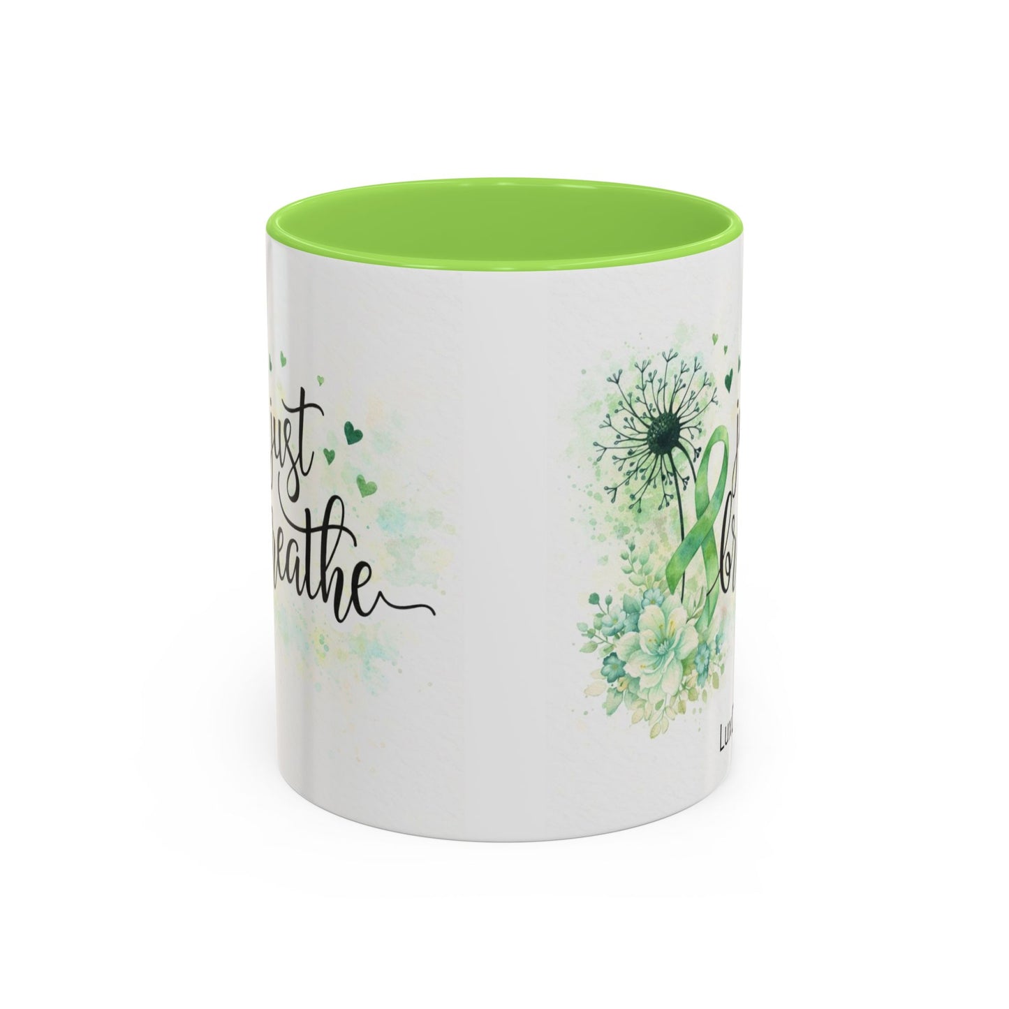 LUX Coffee and Tea Just Breathe Mental Health Awareness Accent Mug (11/15oz)