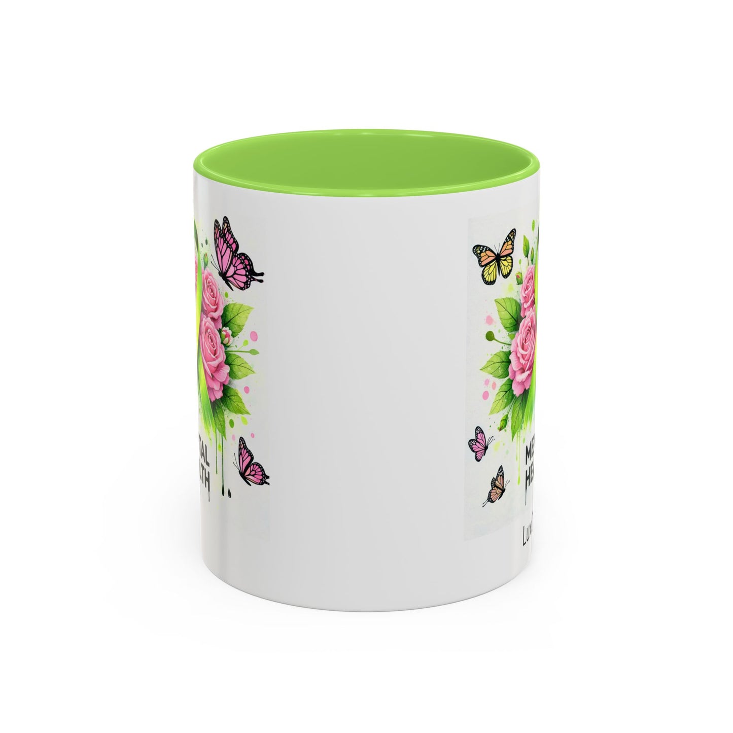 LUX Coffee and Tea Mental Health Awareness Pink roses Accent Mug (11/15oz)