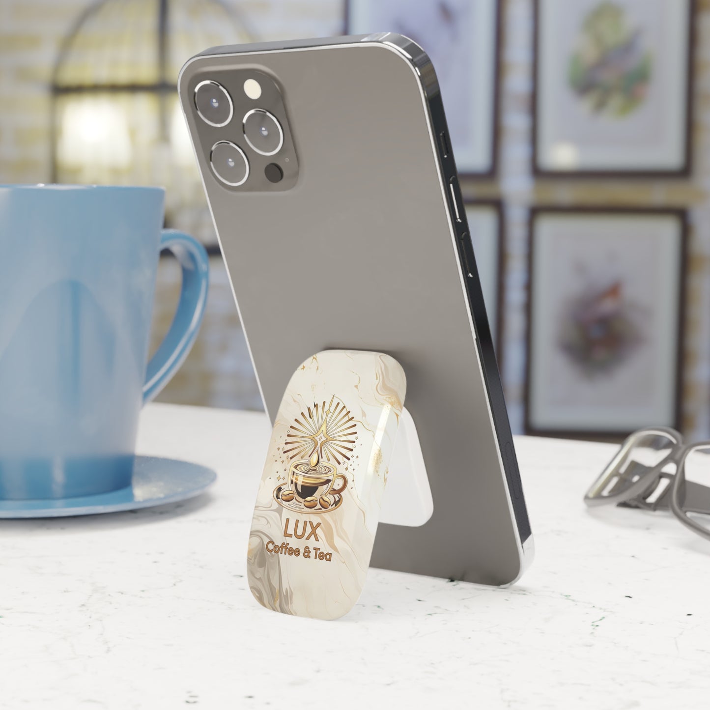 Lux Coffee & Tea Phone Grip - Click-On Stand