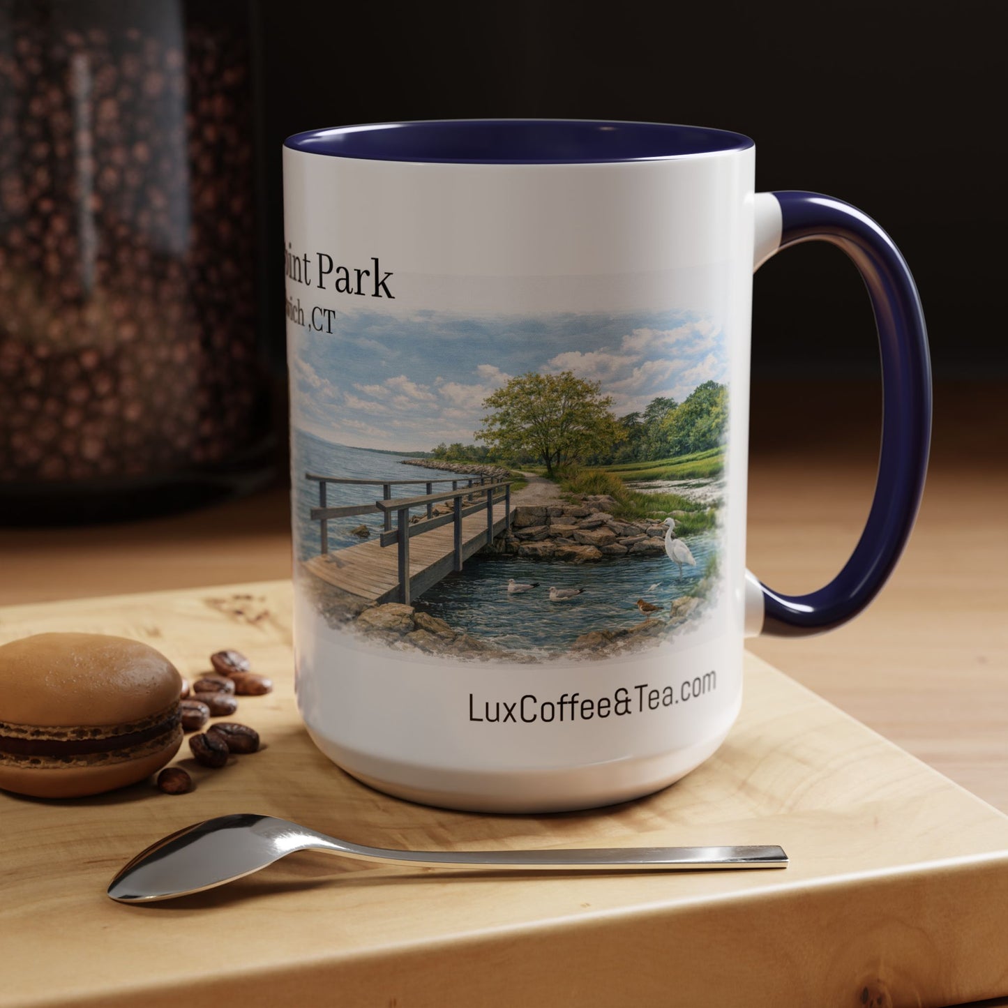 LUX Coffee and Tea Shorelines Tod's Point Park Accent Mug  (11oz /15oz)