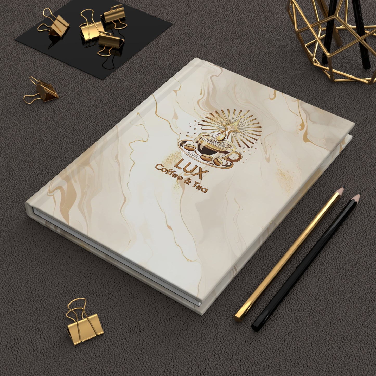 Lux Coffee  & Tea Hardcover Journal Matte Marble