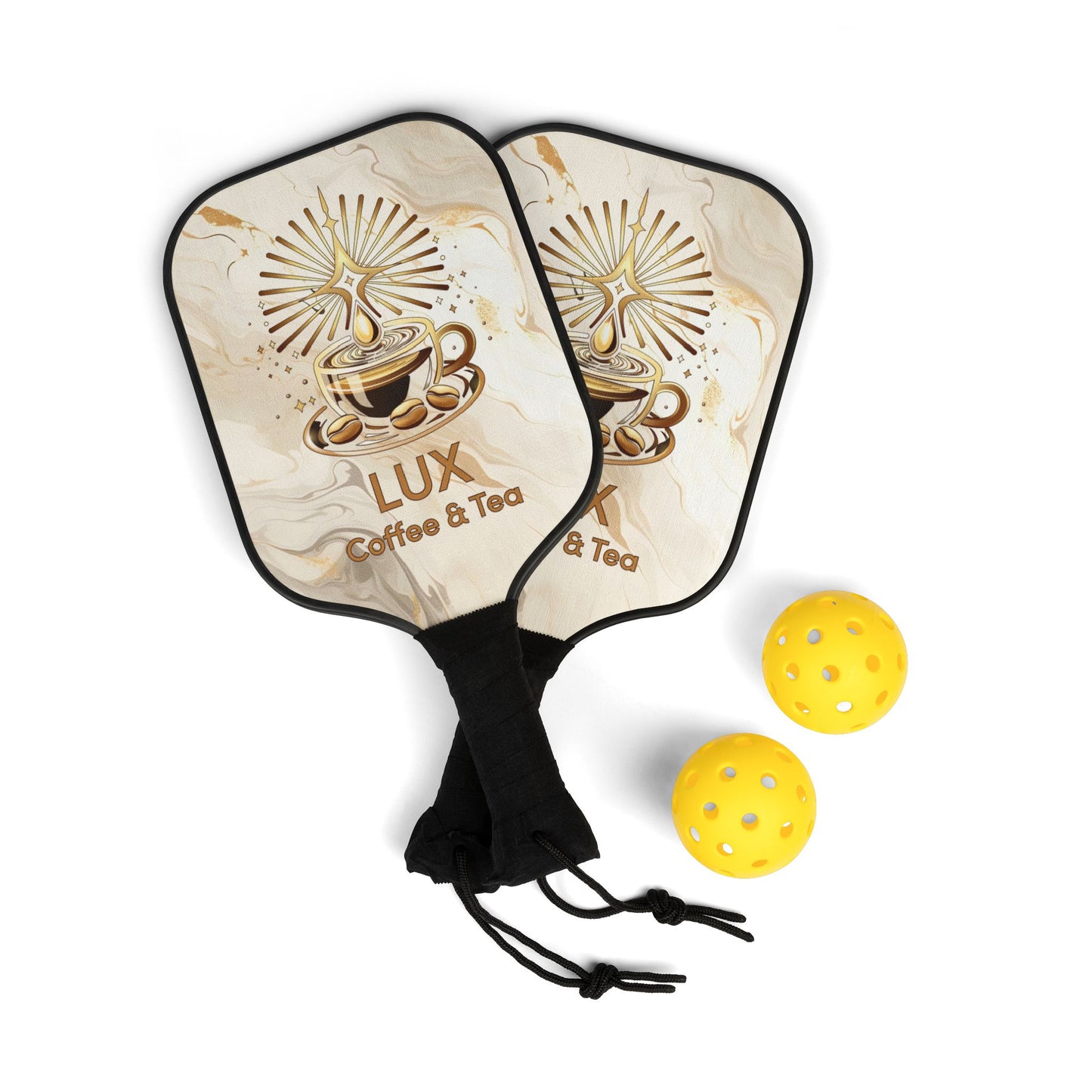 Lux Coffee & Tea  Pickleball Paddle Set (2 Paddles + 2 Balls)