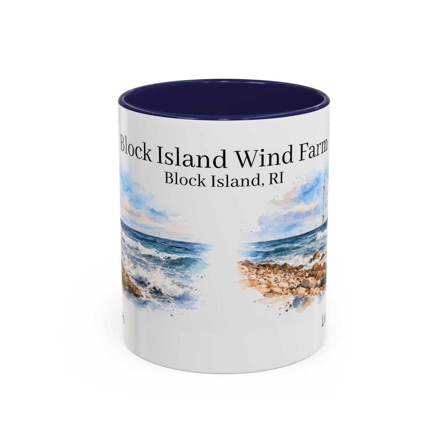 LUX Coffee and Tea Shorelines Block Island Wind Farm (BIWF) Block Island, RI Accent Mug  (11oz /15oz)