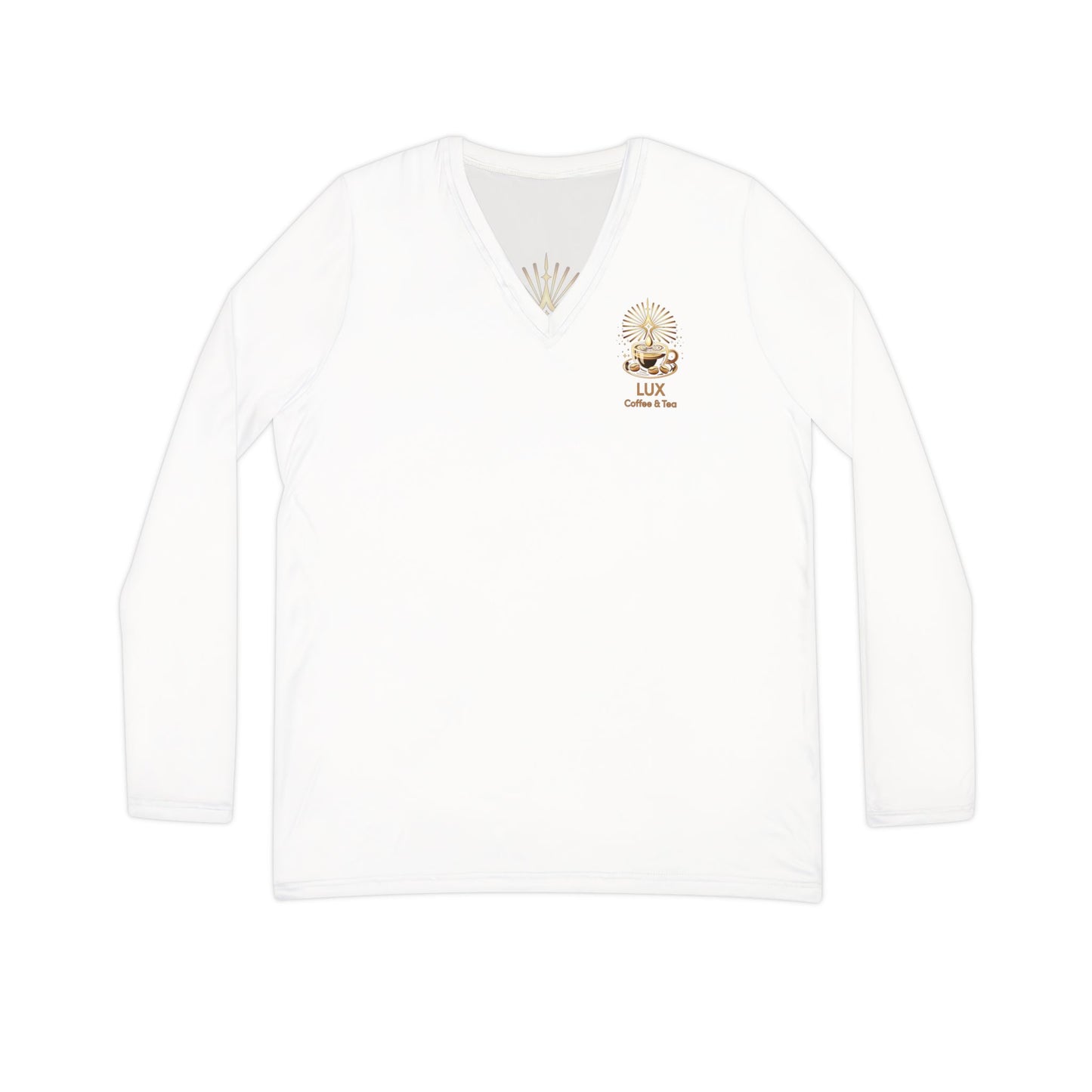 Lux Coffee & Tea Women's V‑Neck Long Sleeve Shirt