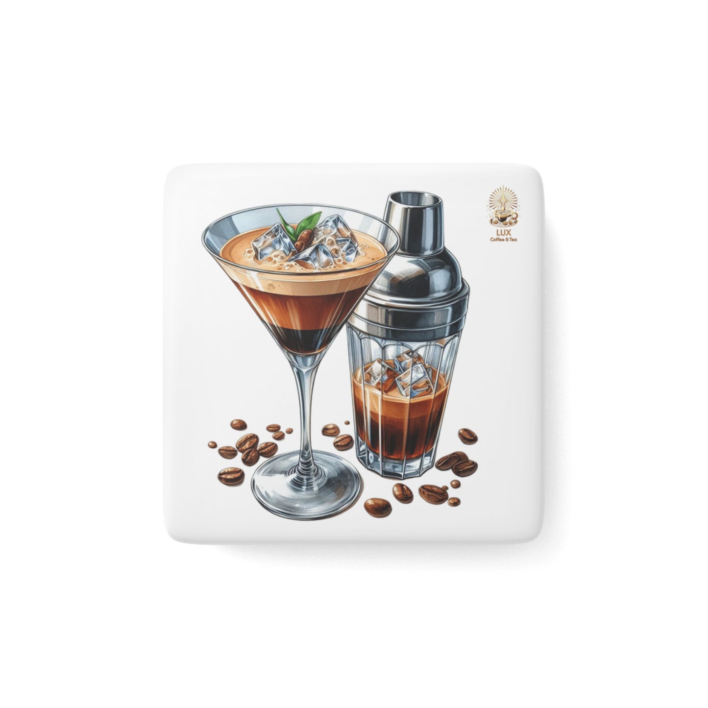 Lux Coffee & Tea Collection Porcelain Magnet - "Peppermint Espresso Martini"
