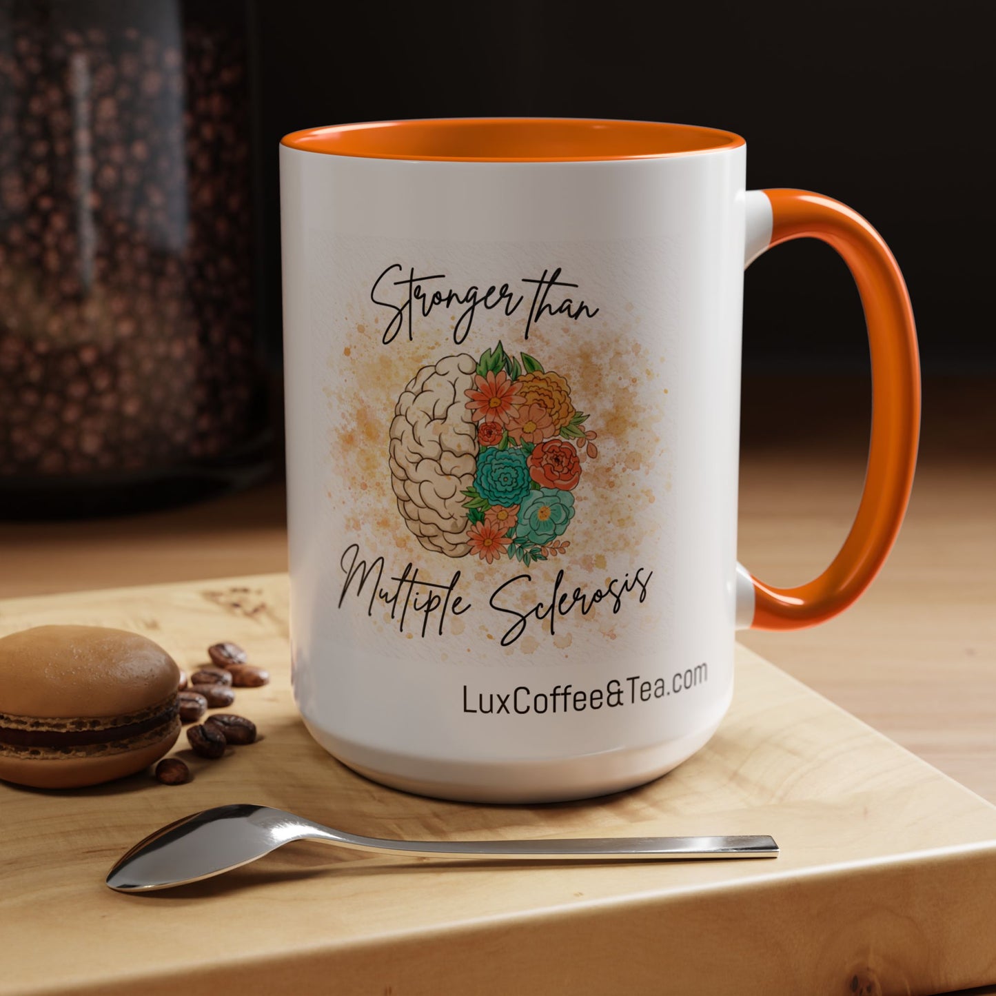 LUX Coffee and Tea Stronger than Multiple Sclerosis (MS) Awareness Accent Mug  (11/15oz)