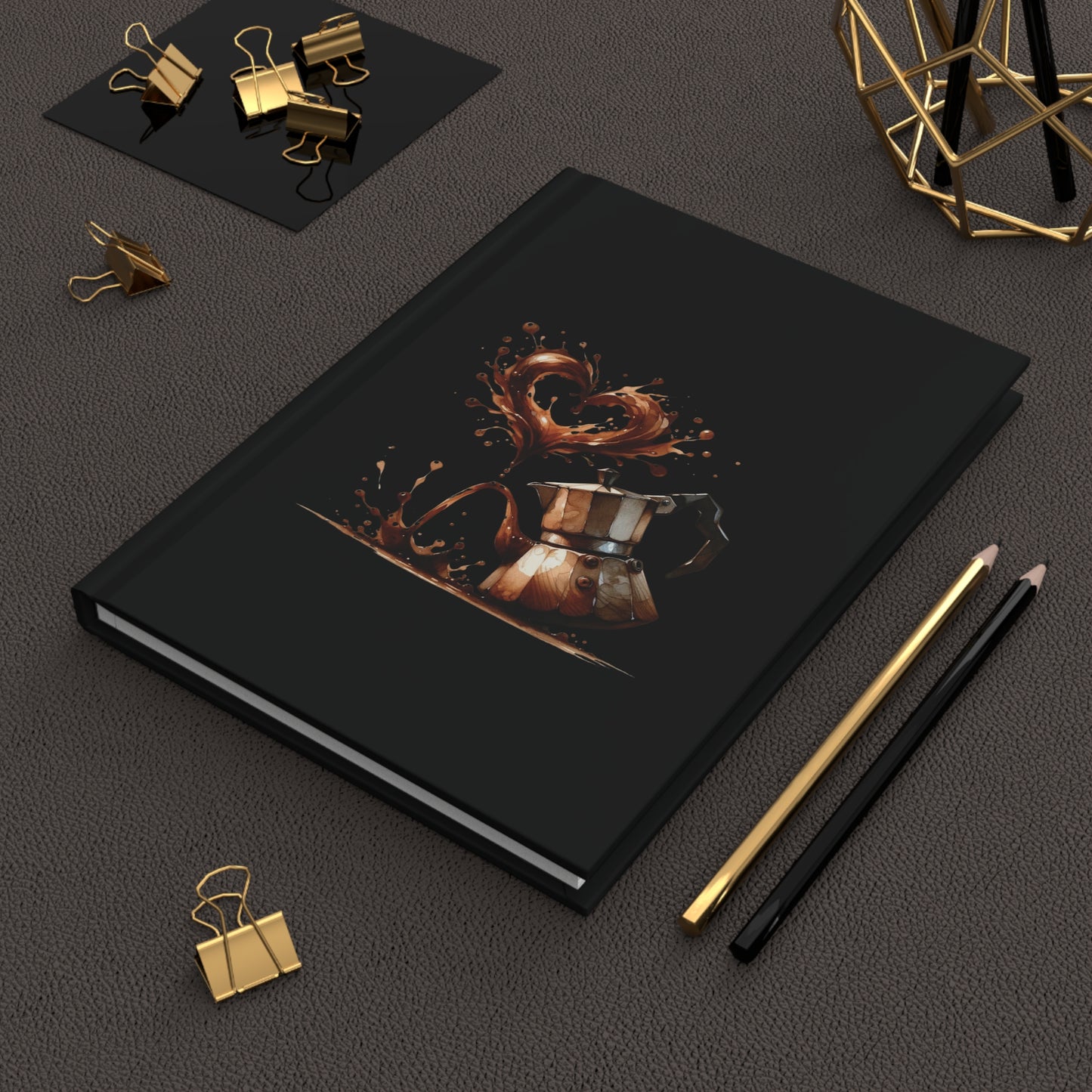 Lux Coffee & Tea  "Cafecito" Hardcover Journal Matte black