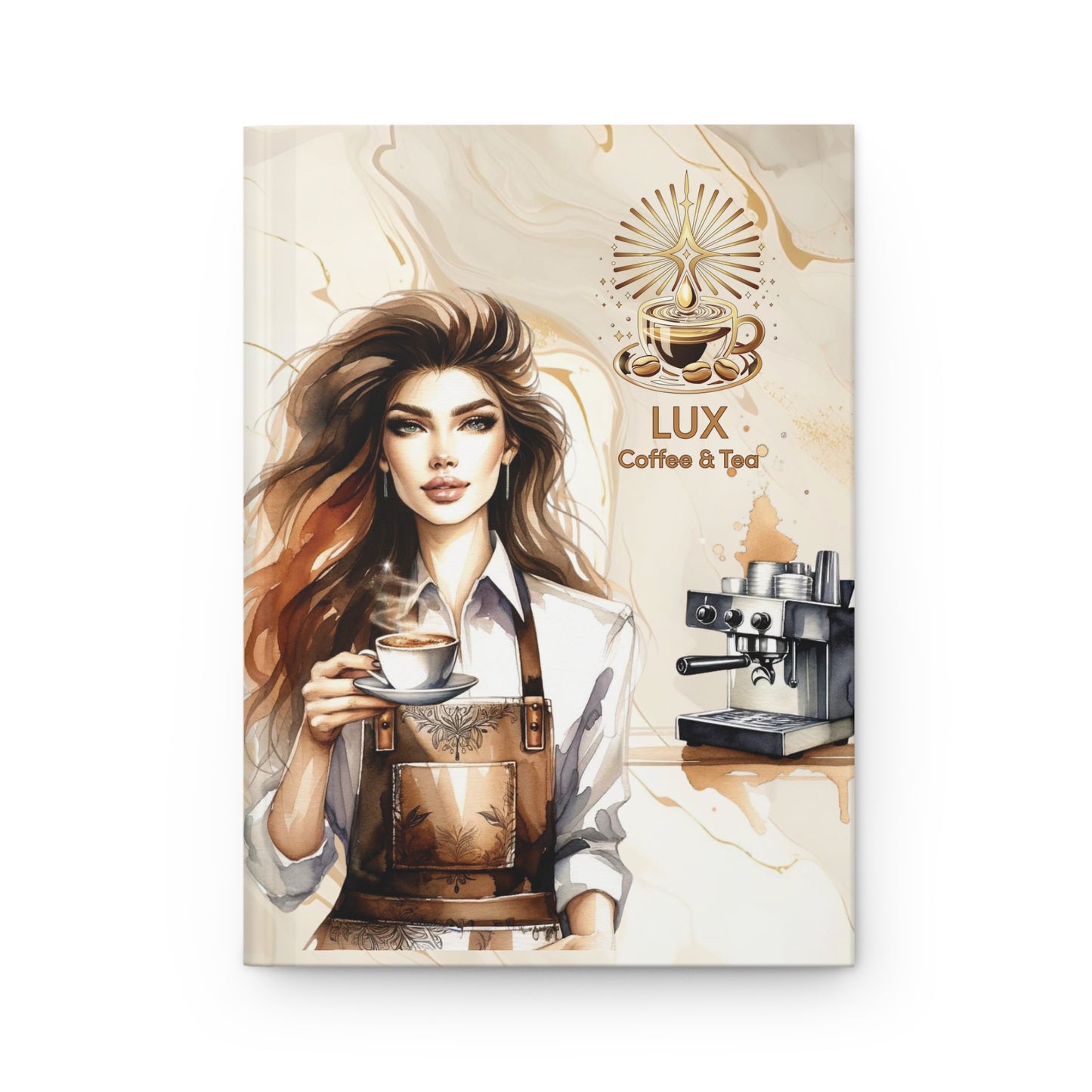 Lux Coffee  & Tea "Coffee Girl" Hardcover Journal Matte Marble