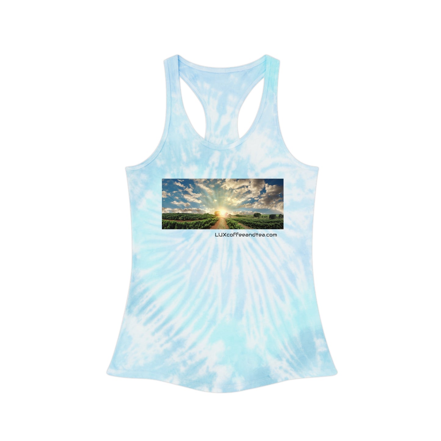 Lux Coffee & Tea - "LUX" Women's Tie-Dye Racerback Tank Top