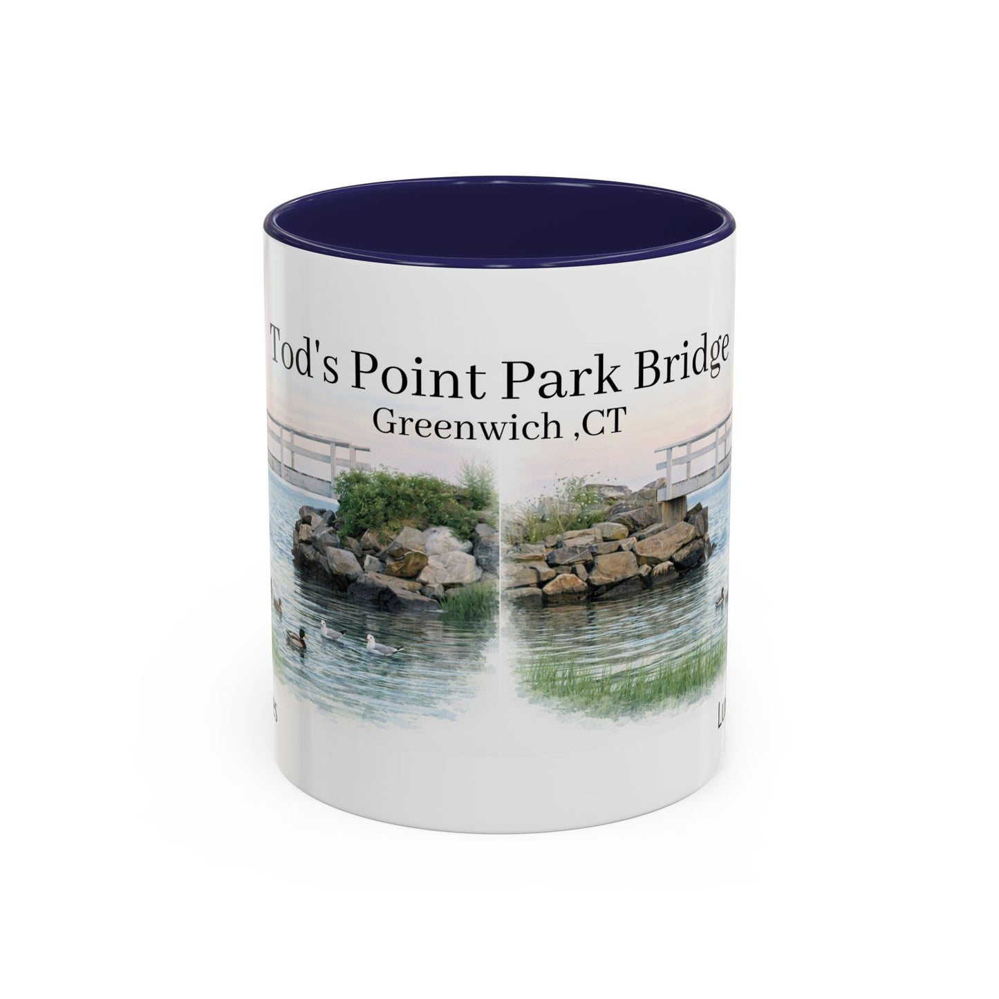 LUX Coffee and Tea Shorelines Tod's Point Park Bridge  Accent Mug  (11oz /15oz)