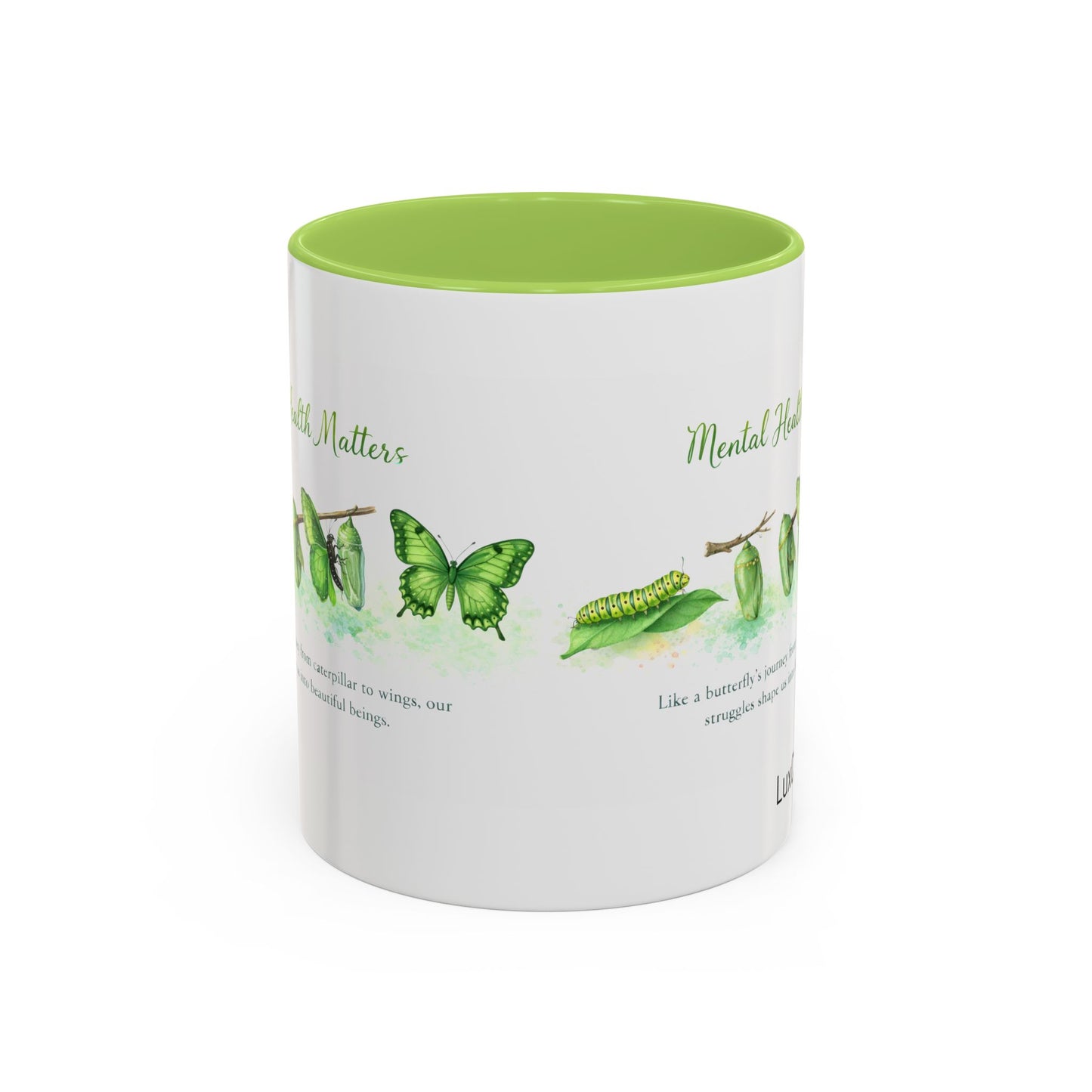Lux Coffee and Tea Caterpillar to Wings Mental Health Awareness Accent Mug  (11oz)