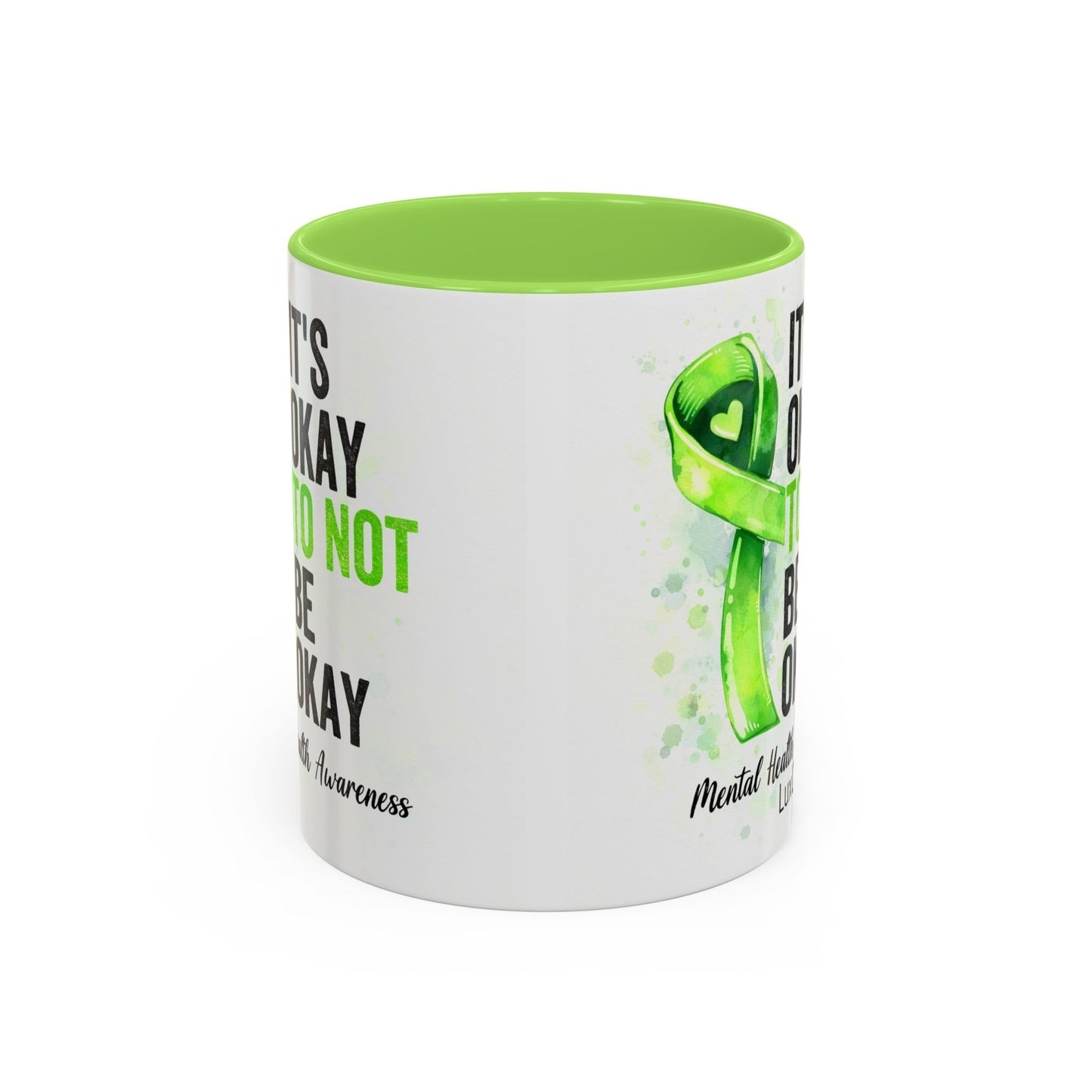 LUX Coffee and Tea It’s OK to Not Be OK Ribbon Mental Health Awareness Accent Mug (11/15oz)