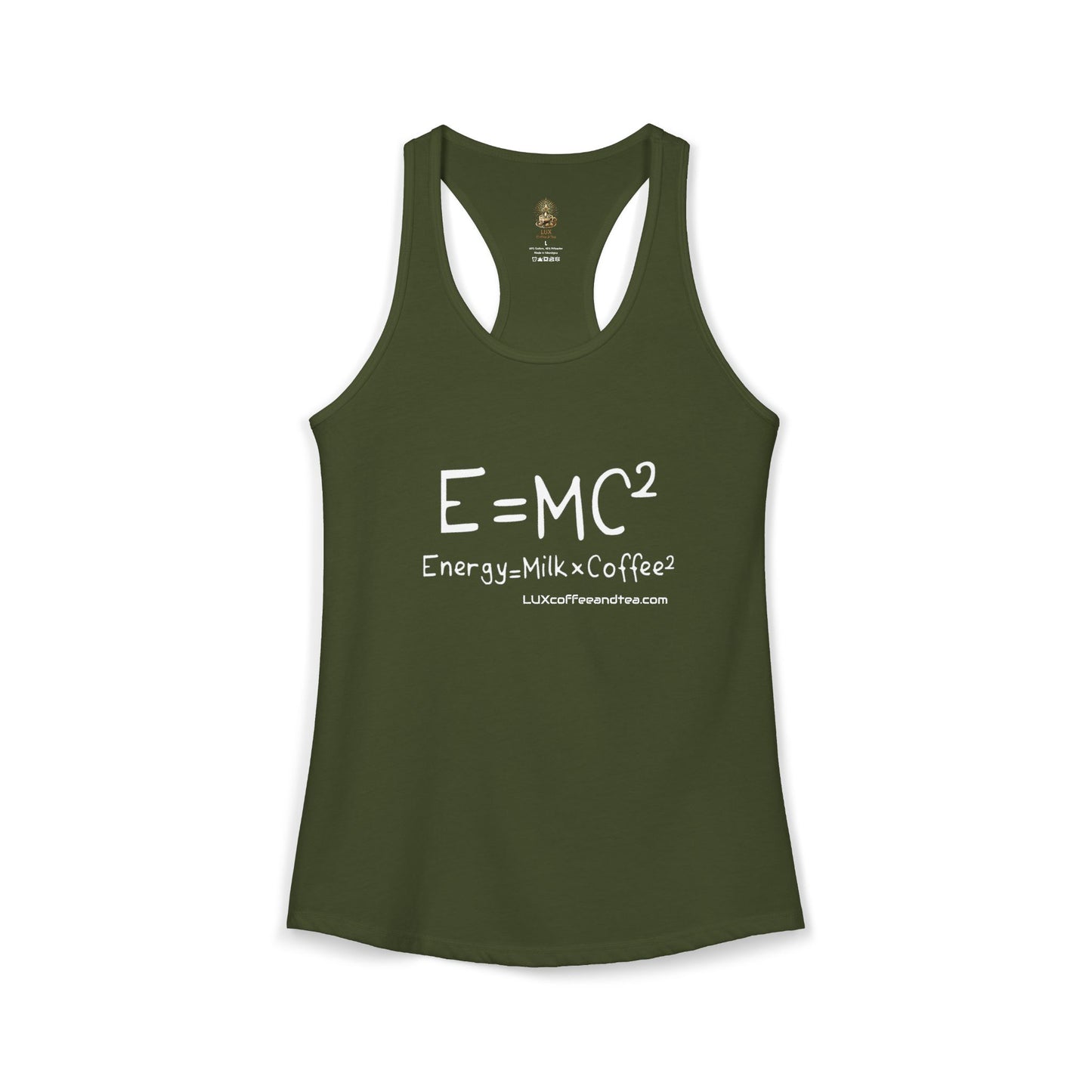 Lux Coffee & Tea - "e=mc2" Women's Ideal Racerback Tank