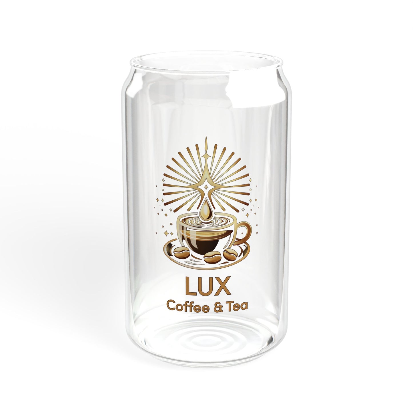 Lux Coffee & Tea Glass Sipper Cup 16oz Bamboo Lid Tumbler