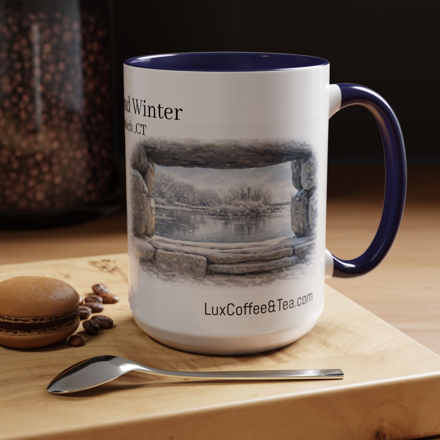 LUX Coffee and Tea Shorelines Eagle Pond Winter Accent Mug  (11oz /15oz)